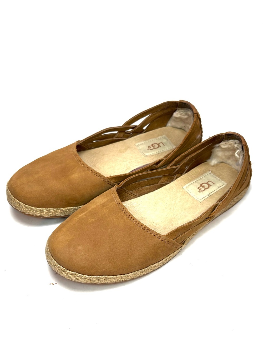 UGG Chestnut Brown Espadrille Slip-On Flats | 6.5
